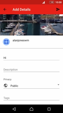Key in the required text and press the upload icon.
