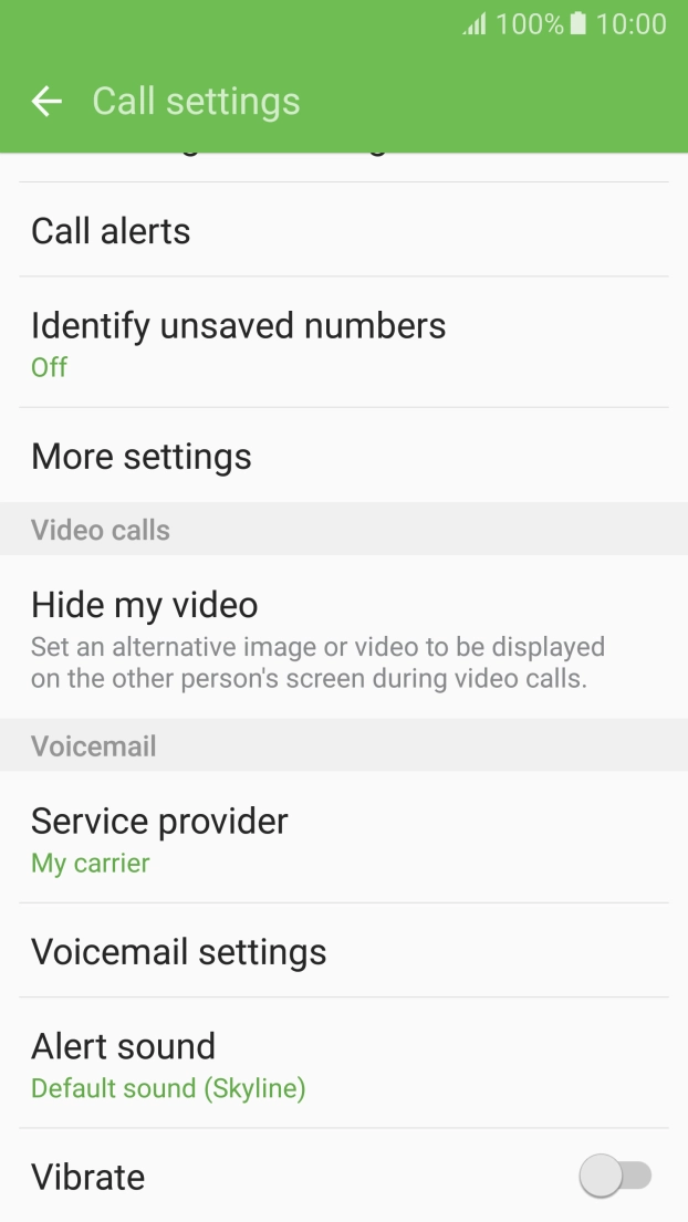 Press Voicemail settings.