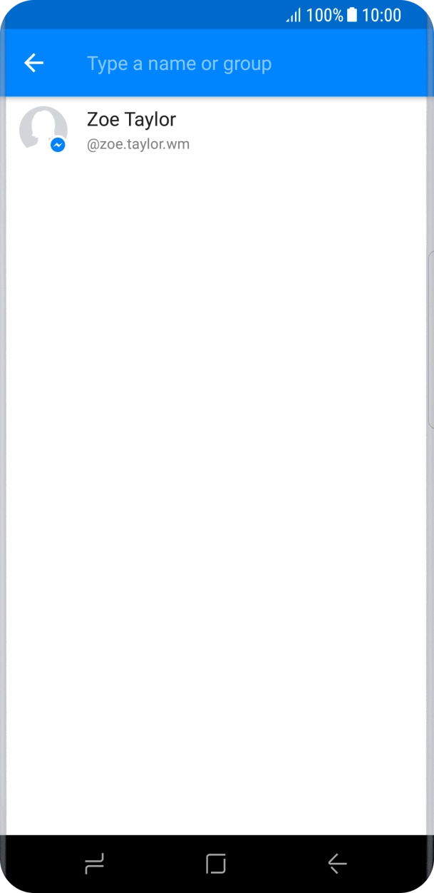 Press the search field and key in the first letters of the recipient's name.