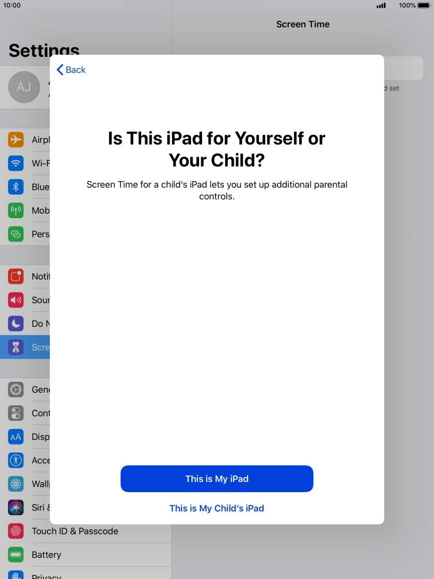 Press This is My iPad.