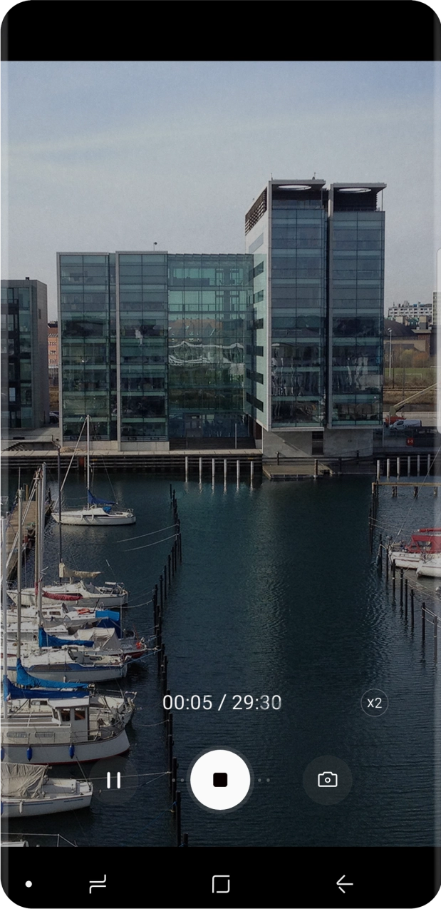 Press the stop icon to stop recording.