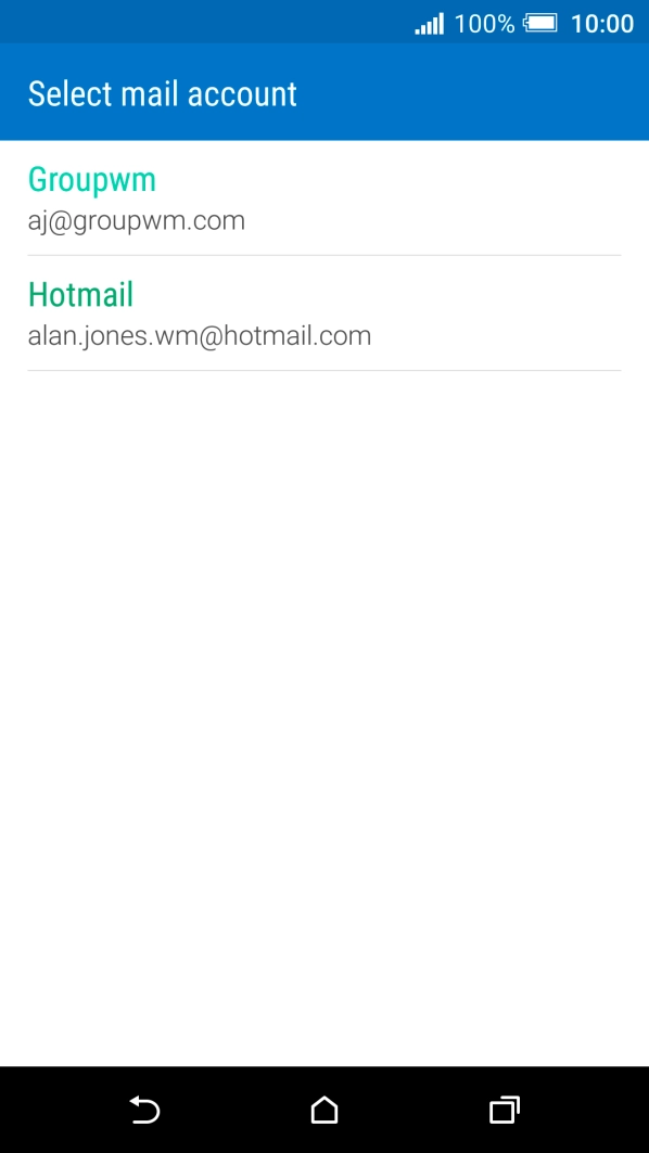 Press the required email account.