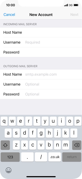 Press Username and key in the username for your Telstra email account. Press Username and key in the username for your Telstra email account.
