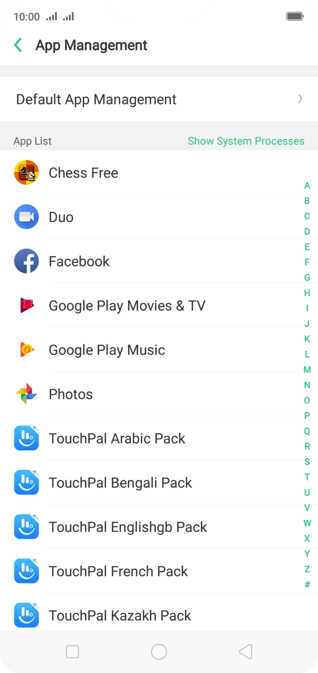 Press the required app. Press the required app.