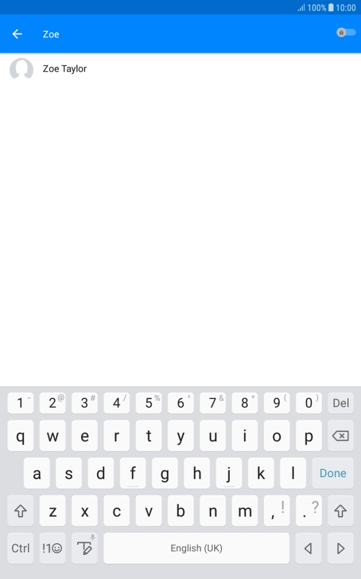 Press the required contact. Press the required contact.