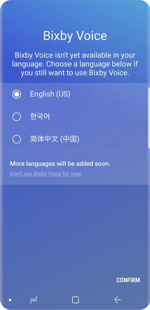 Press the required language.