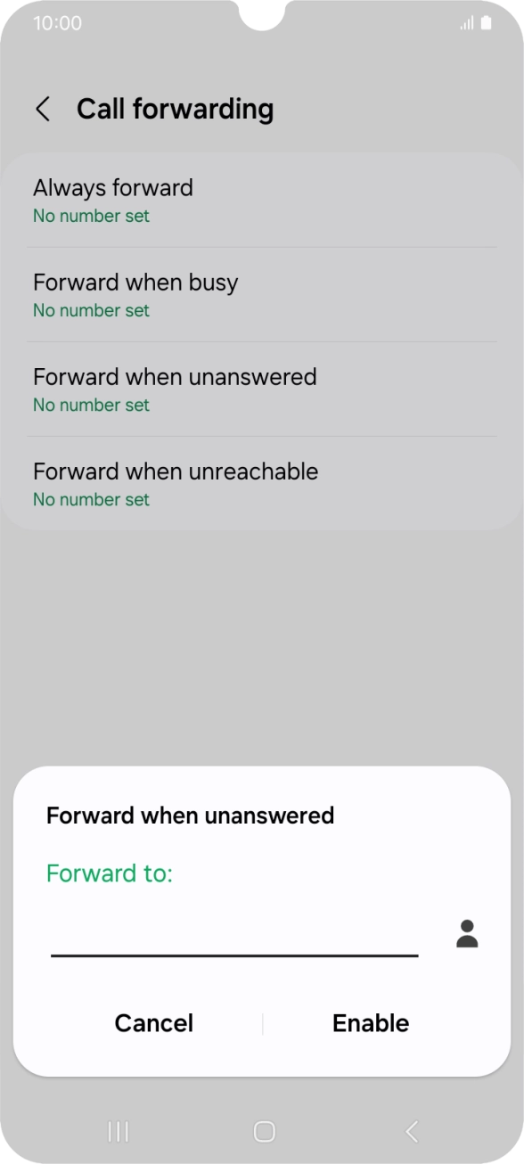 Key in +61101 and press Enable.