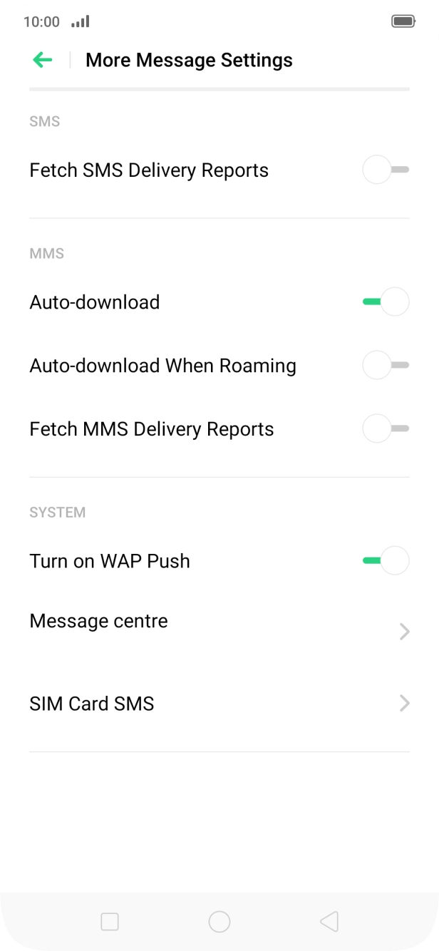 Press Message centre.