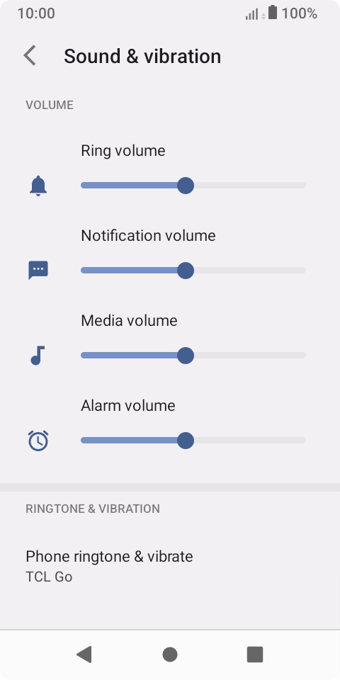 Press Phone ringtone & vibrate.