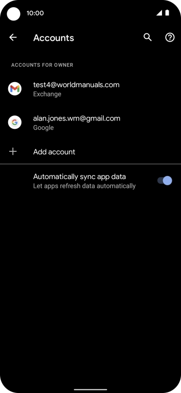 Press the required email account. Press the required email account.