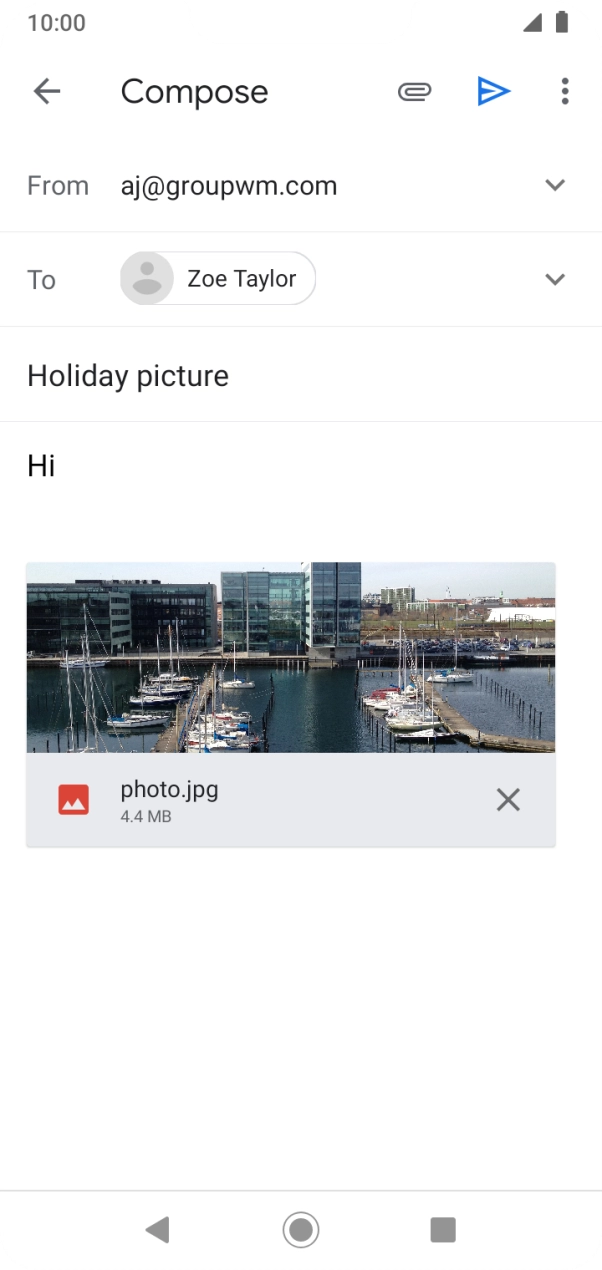 Press the send icon when you've finished your email. Press the send icon when you've finished your email.