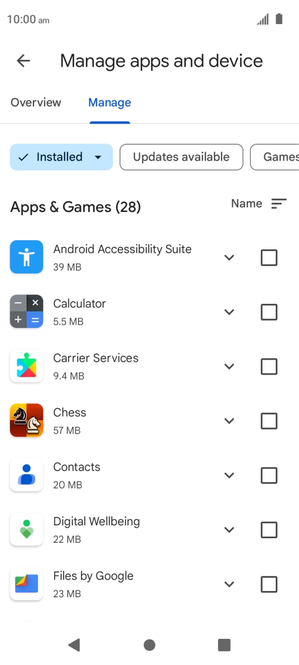 Press the required app.