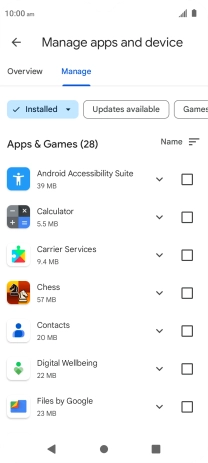 Press the required app.
