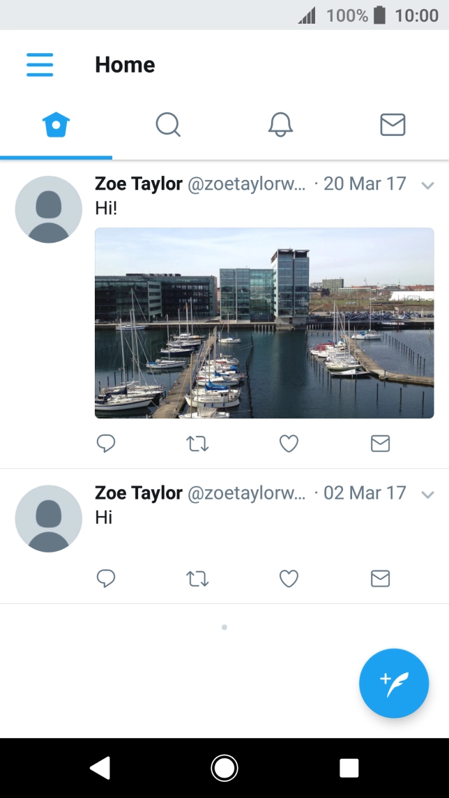 Press the new tweet icon.