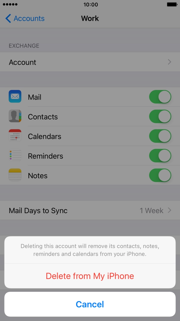 Press Delete from My iPhone.