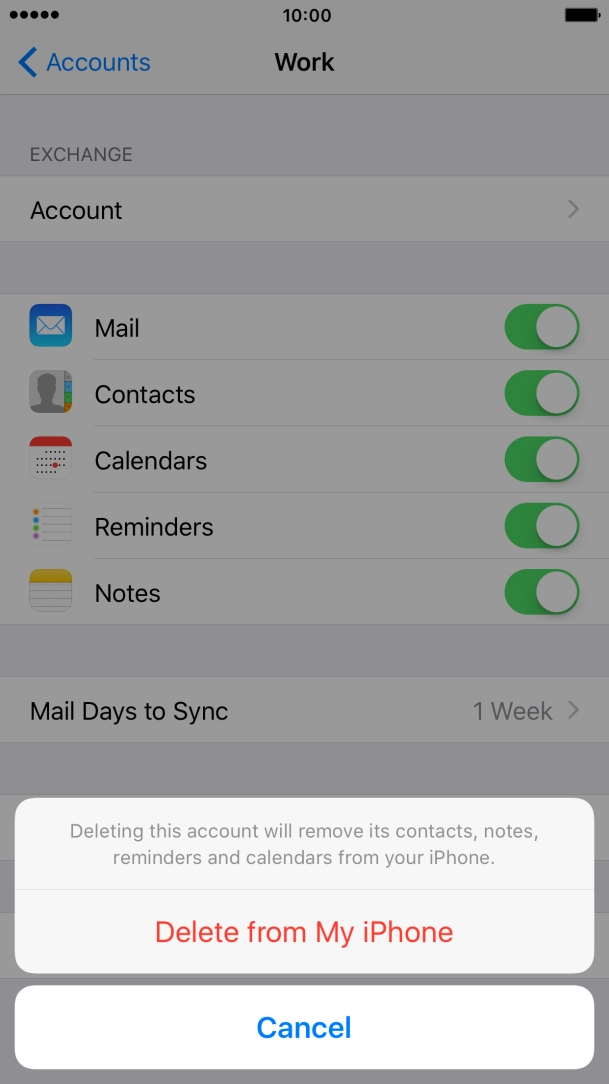 Press Delete from My iPhone.