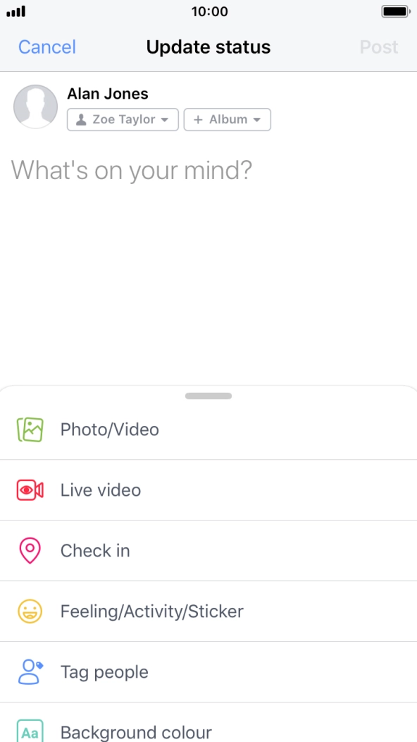Press the text input field.