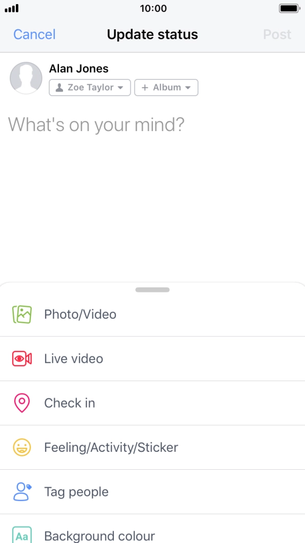 Press the text input field.