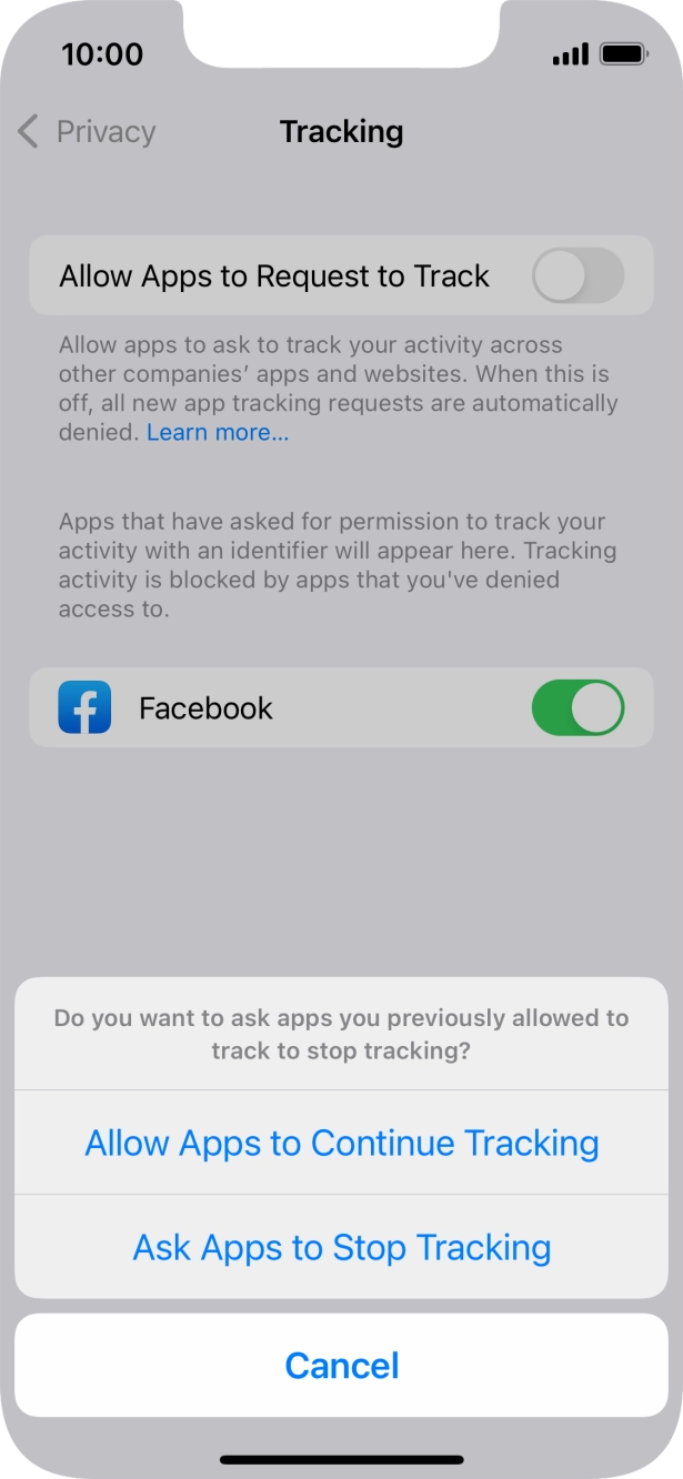 If you turn off the function, press the required setting.
