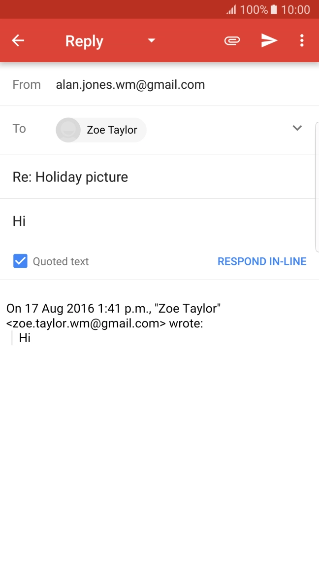 Write the required text and press the send icon.