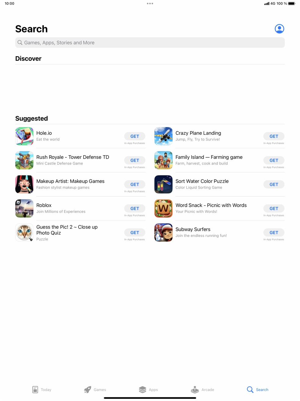 Press the search field. Press the search field.