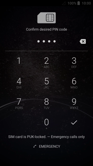 Key in the new PIN again and press the confirm icon.