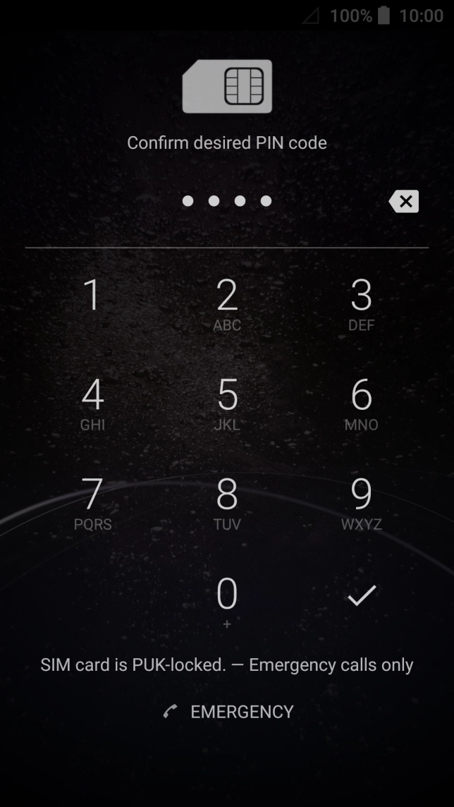 Key in the new PIN again and press the confirm icon. Key in the new PIN again and press the confirm icon.