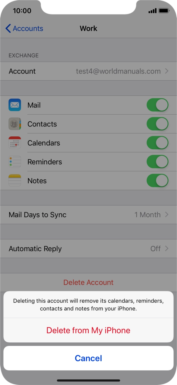Press Delete from My iPhone.
