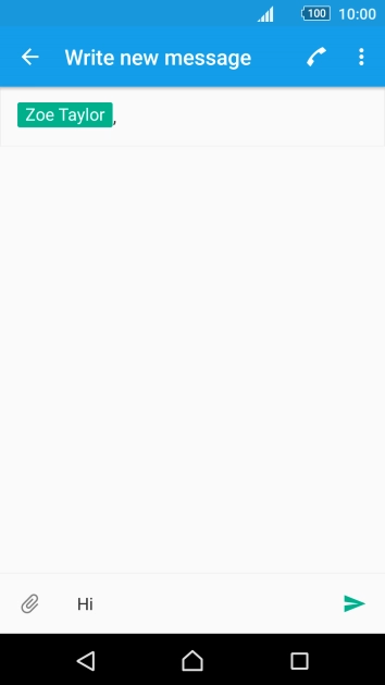 Press the send icon when you've finished your text message.