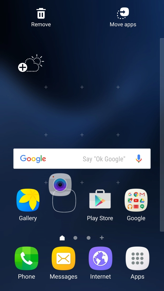 Drag the shortcut to Remove.
