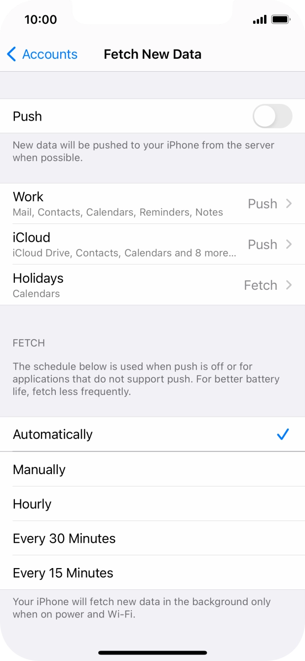 If you turn off the function, press the required setting.