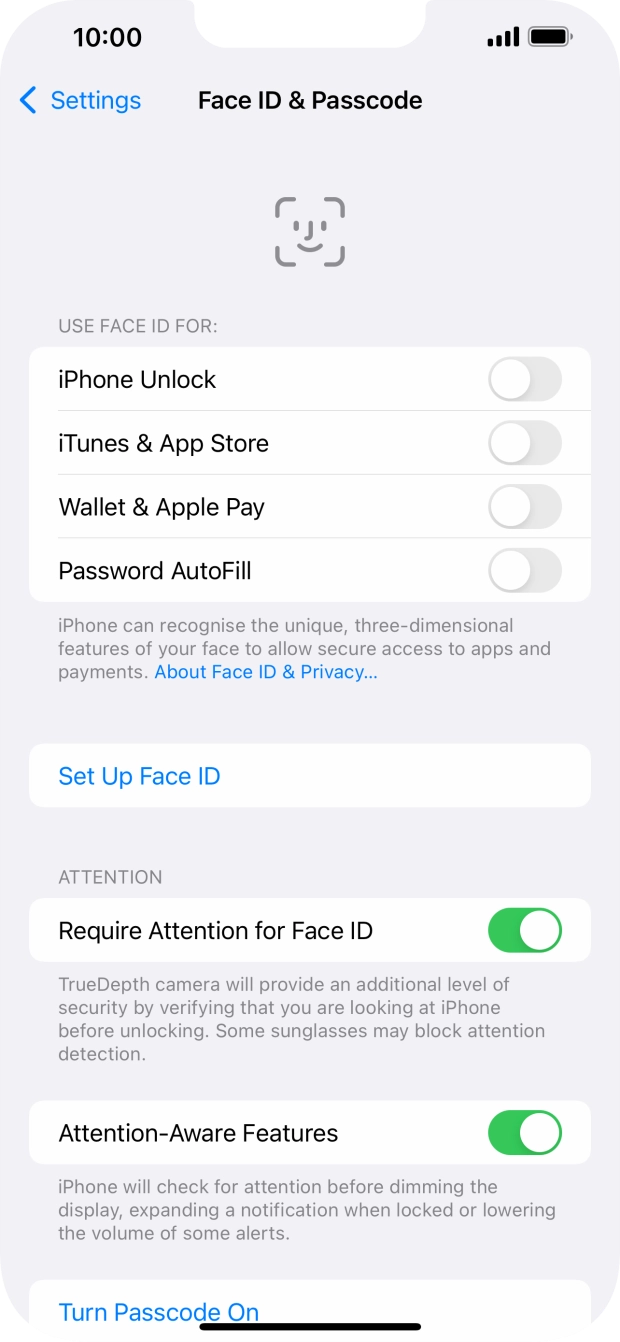Press Set Up Face ID.