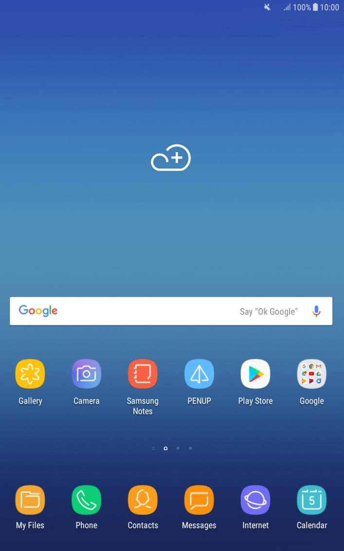 The silent mode icon shows that silent mode is turned on and all tablet sounds are turned off.
