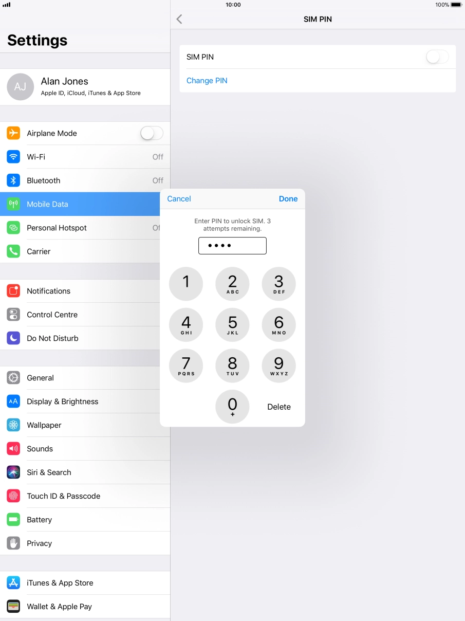 Key in your PIN and press Done. Key in your PIN and press Done.