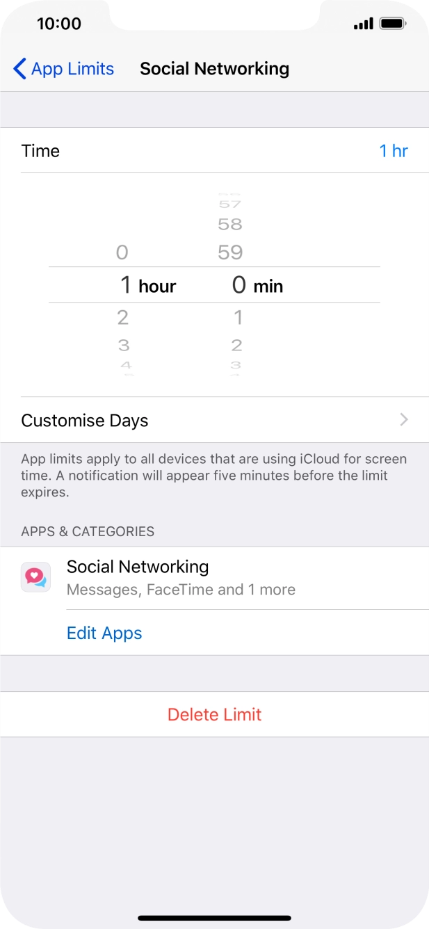 Press Customise Days.