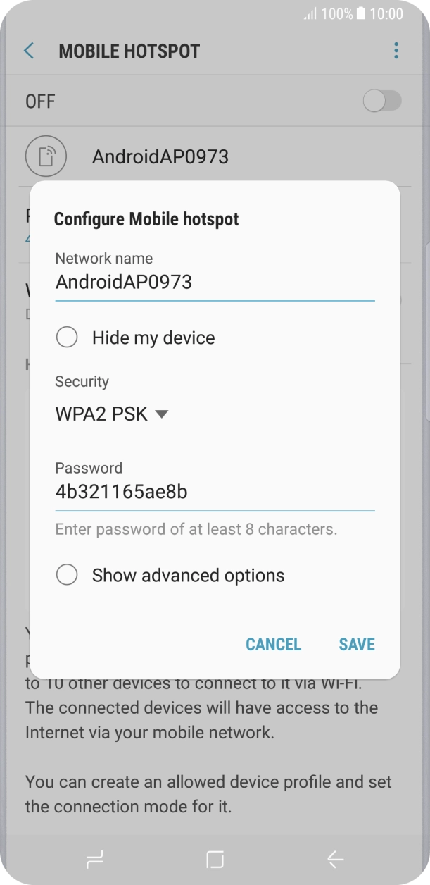 Press the field below 