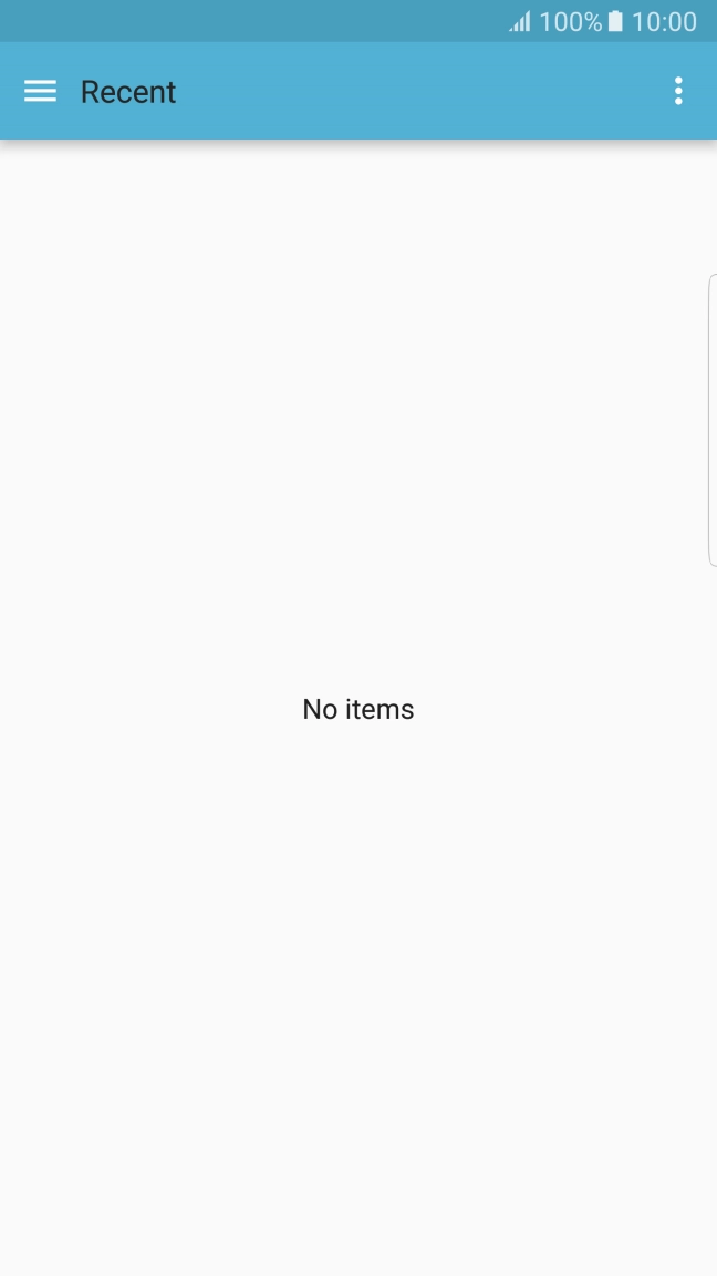 Slide your finger right starting from the left side of the screen.