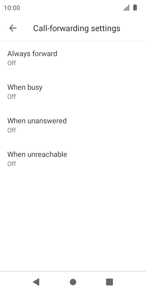 Press the required divert type.