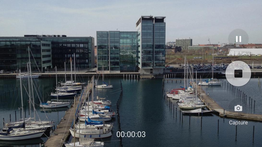 Press the stop icon to stop recording.