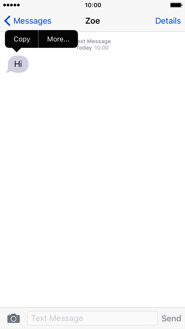 Press and hold More... until a pop-up menu is displayed.