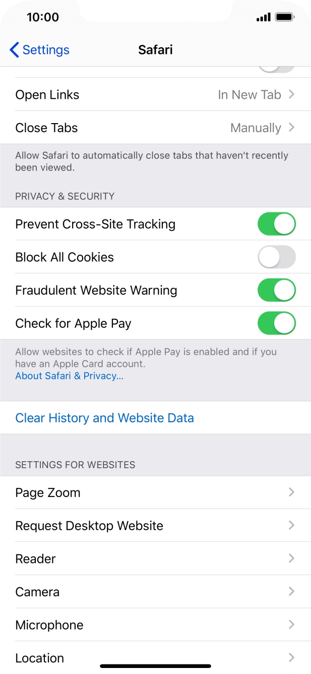 Press Clear History and Website Data.