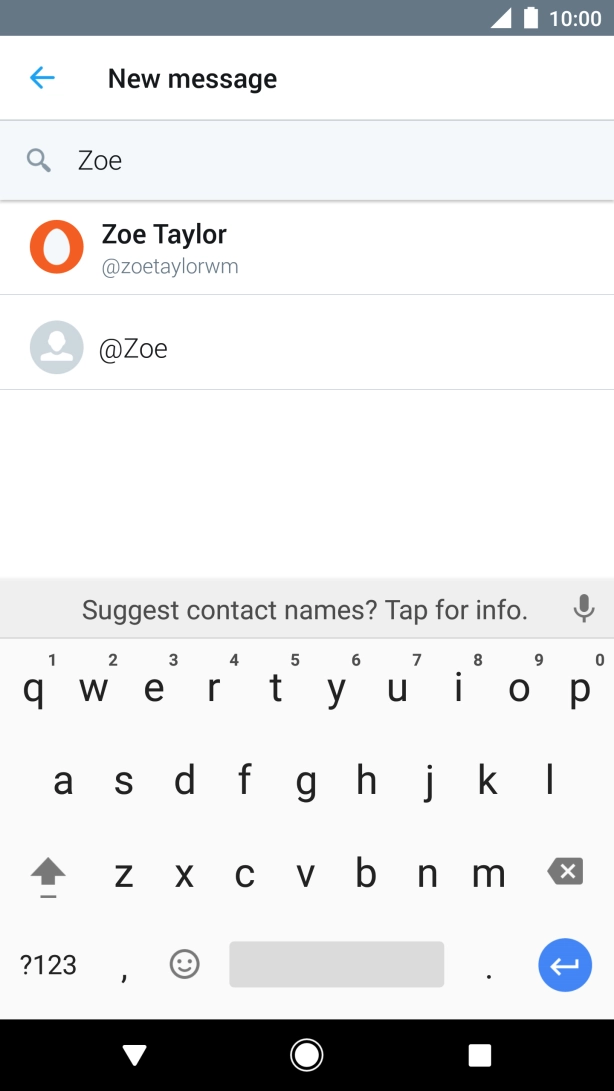 Key in the first letters of the recipient's name and press the required contact.