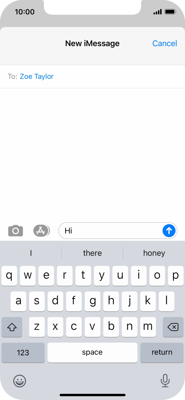 Press the send icon. Press the send icon.