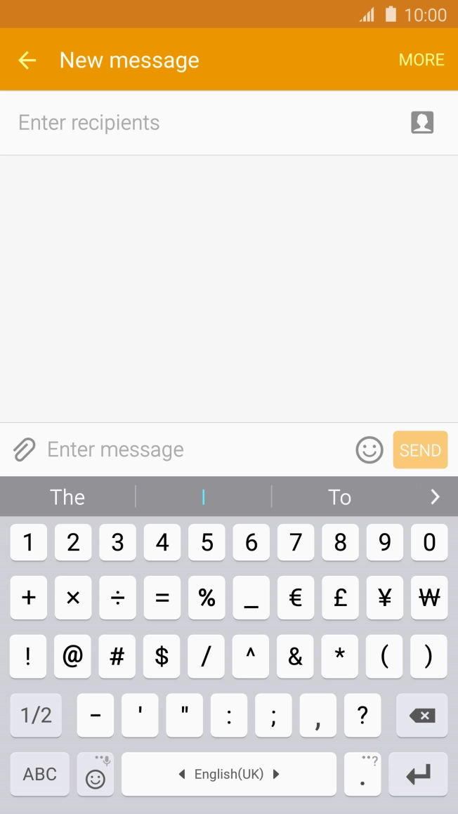 Press the required numbers and symbols.
