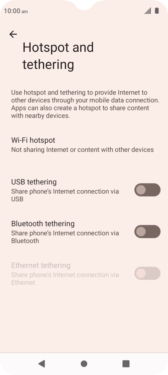 Press Wi-Fi hotspot.