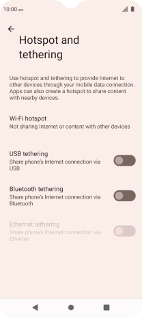 Press Wi-Fi hotspot. Press Wi-Fi hotspot.