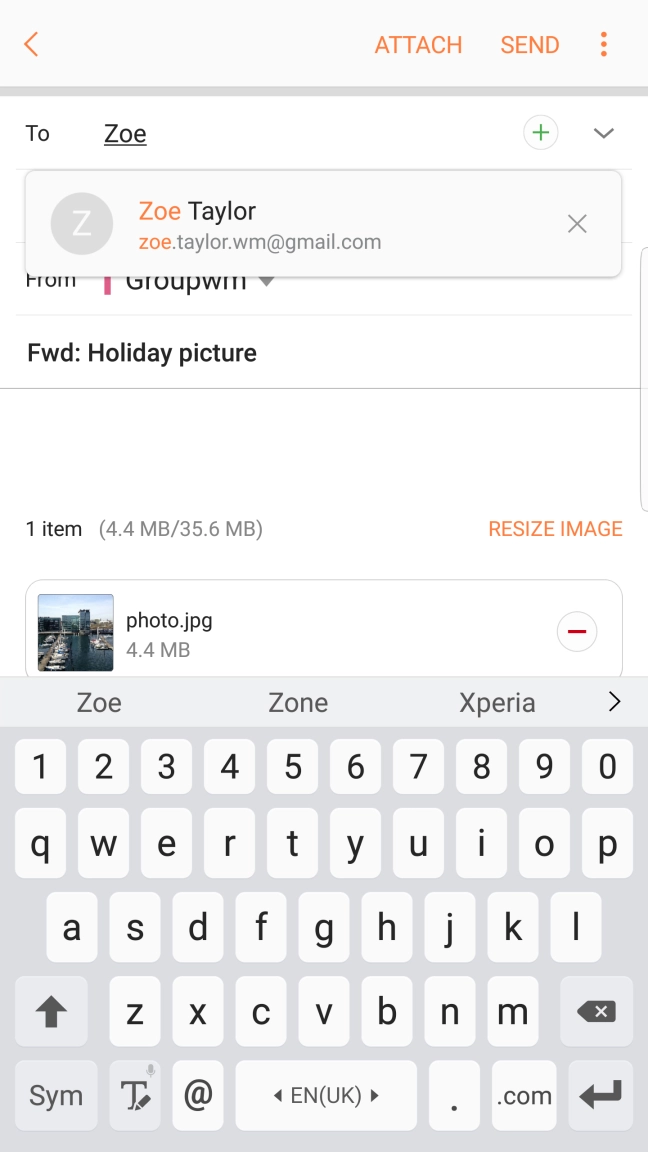Press the required contact.