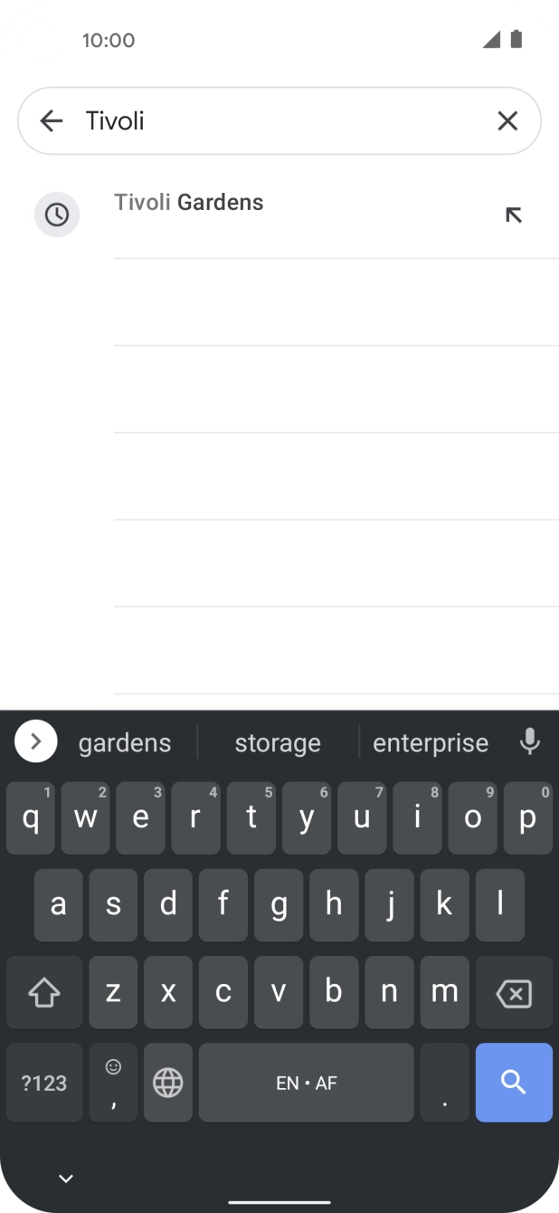 Press the required destination.