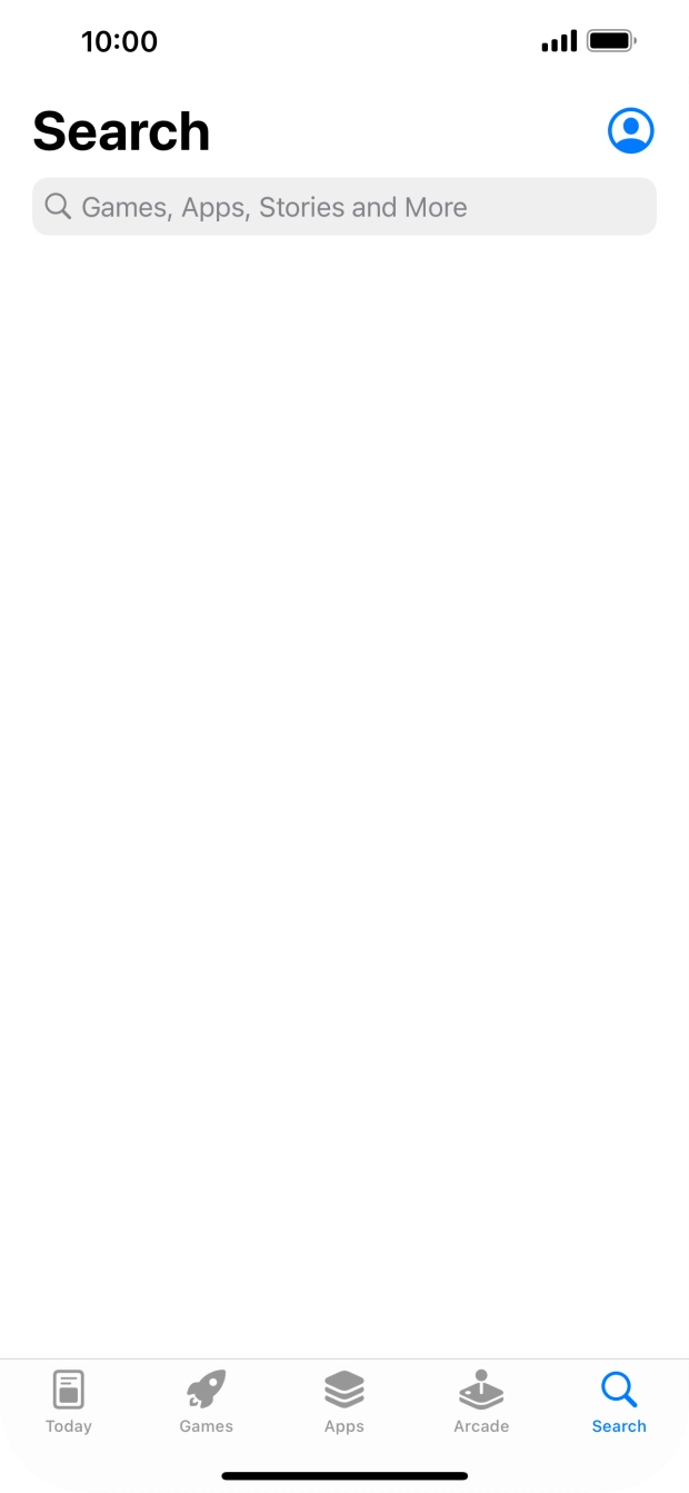 Press the search field and key in the name or subject of the required app.