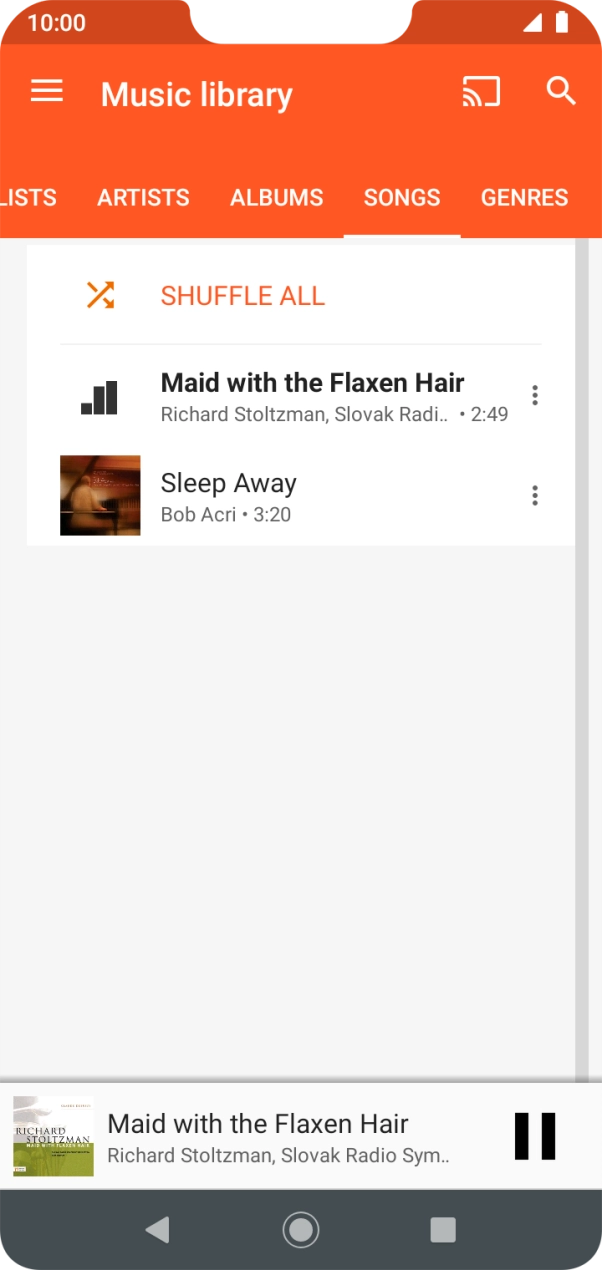 Press the song title at the bottom of the screen.